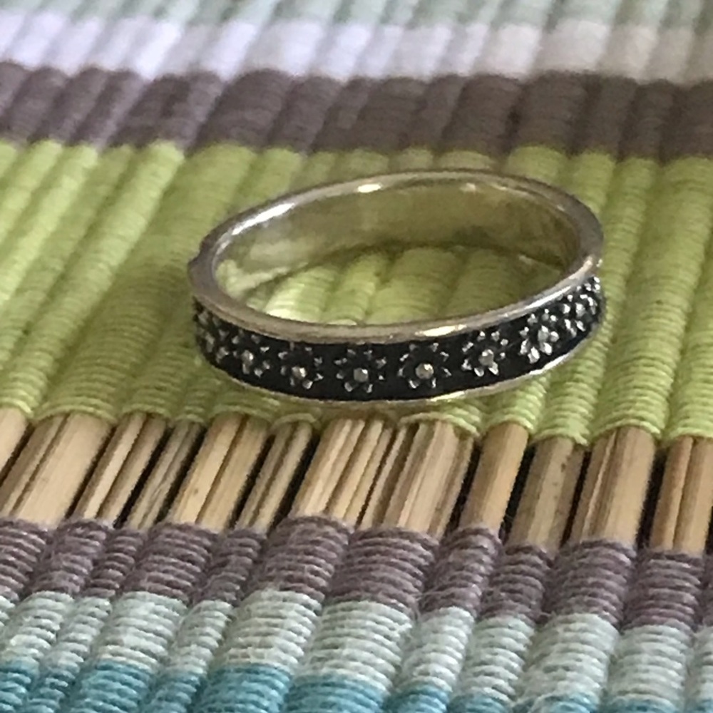 Sterling Silver Flower Stacking Ring - image 6